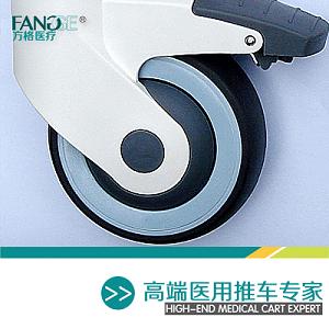 方格牌不銹鋼治療車，雙層單抽帶桶治療車