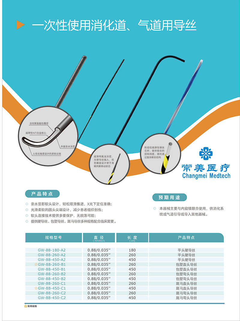 一次性使用消化道氣道用導(dǎo)絲