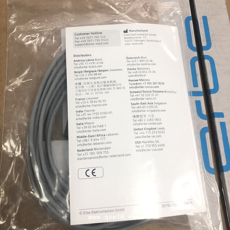高頻電刀負極板連接線20194-080品牌愛爾博