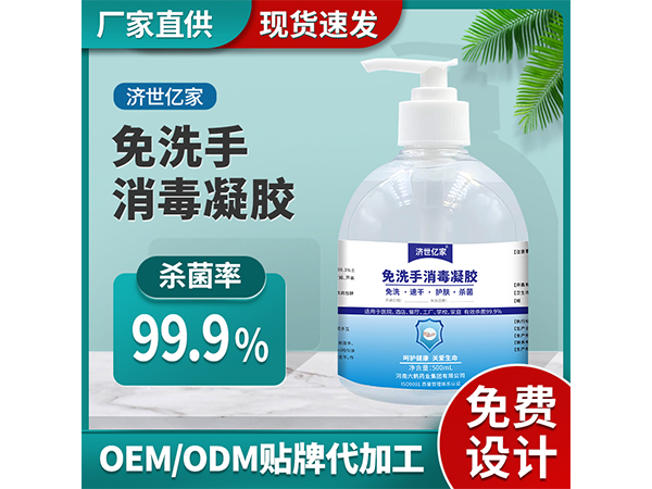 濟(jì)世億家免洗手消毒凝膠500ml 乙醇抗菌抑菌洗手液