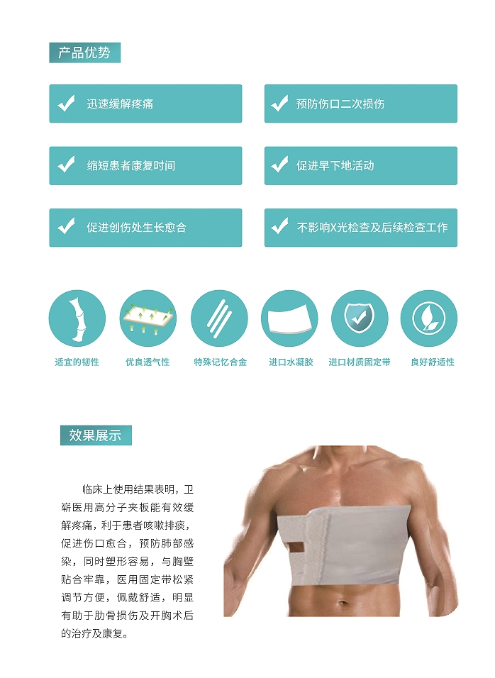 醫(yī)用高分子夾板（胸部護板、肋骨固定板）