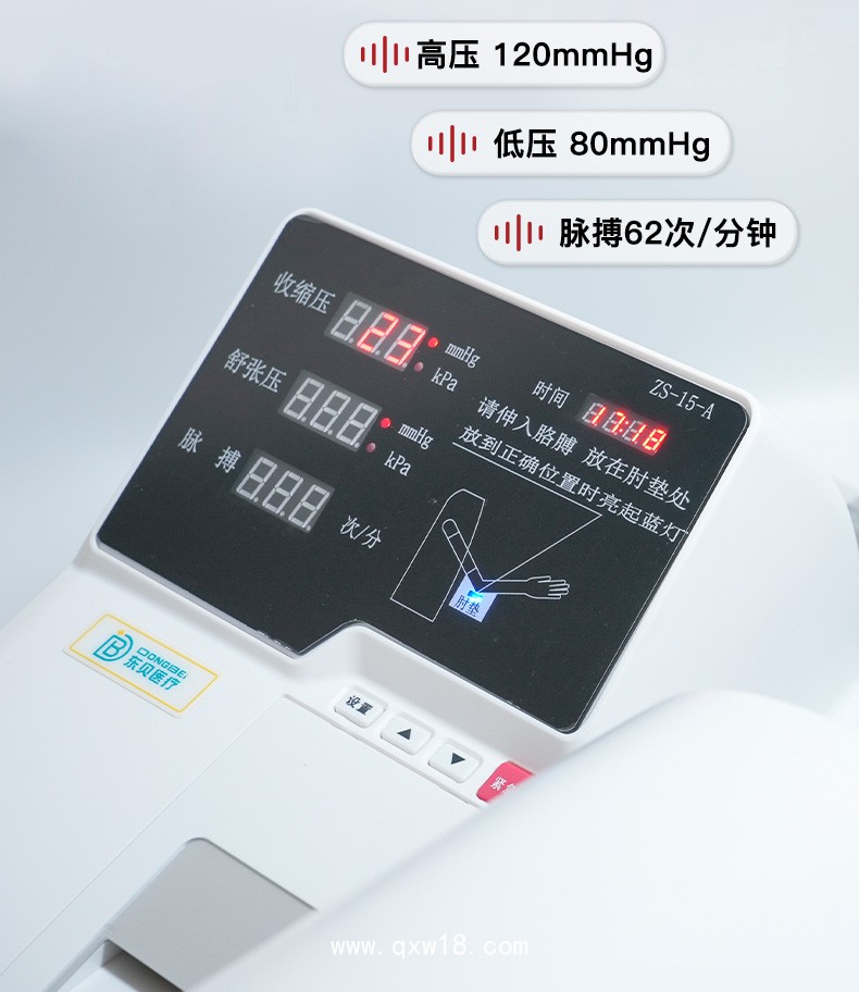 全自動(dòng)電子血壓儀—大屏幕語(yǔ)音播報(bào)操作便捷