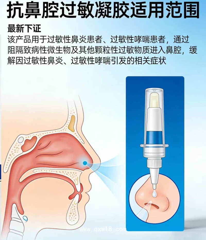抗鼻腔過敏凝膠 /緩解因過敏性鼻炎、過敏性哮喘引發(fā)的相關癥 狀。